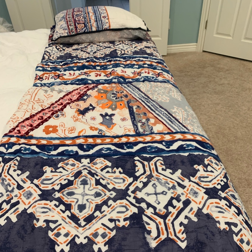 Beautiful Anthropologie comforter and shams.